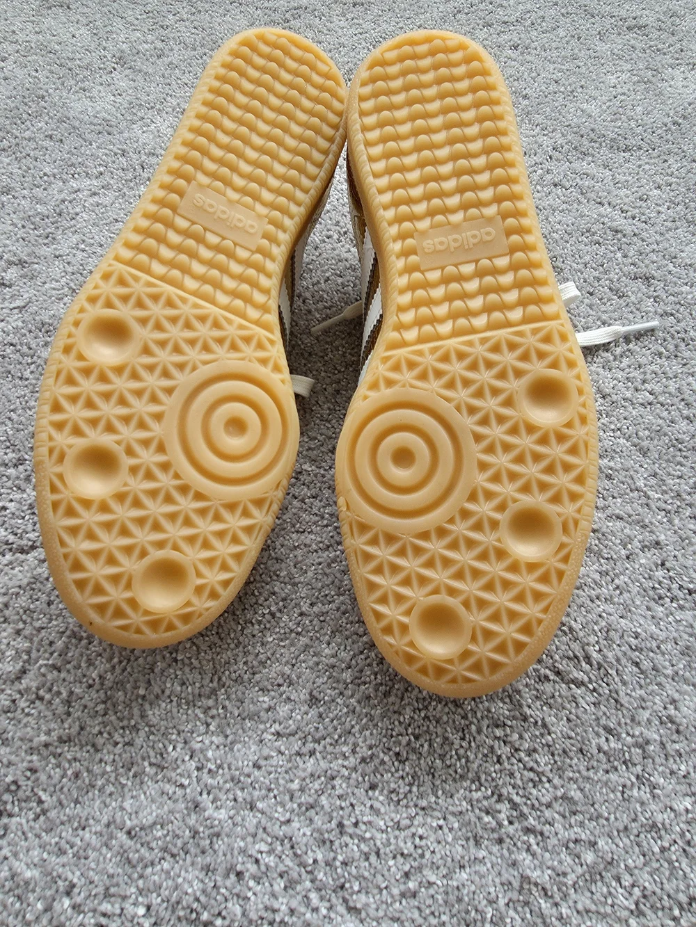 adidas Metallic Gold Samba with White Stripes - Picture 3 of 6